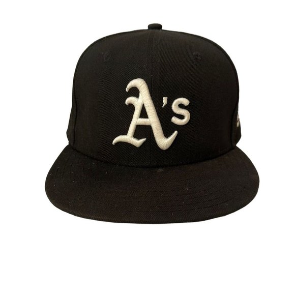 New Era 59FIFTY Oakland Athletics Black Fitted Cap Unisex Adult Size 7 - Picture 1 of 6